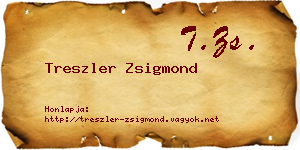 Treszler Zsigmond névjegykártya